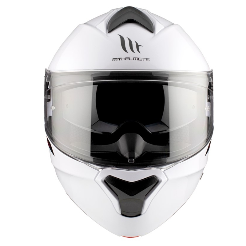 Cască de motocicletă flip-up MT Genesis SV Solid A0 alb lucios
