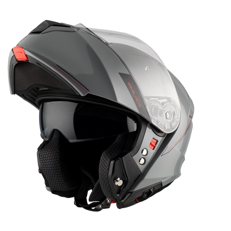 Cască de motocicletă pliabilă MT Genesis SV Solid A12 gri lucios