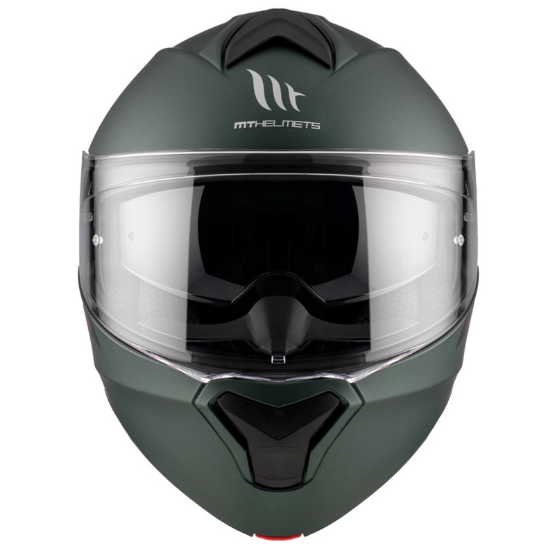 Cască de motocicletă flip-up MT Genesis SV Solid A6 verde mat