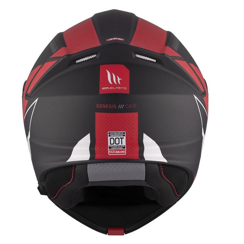 Cască de motocicletă flip-up MT Genesis SV Cave A5 negru-alb-roșu mat