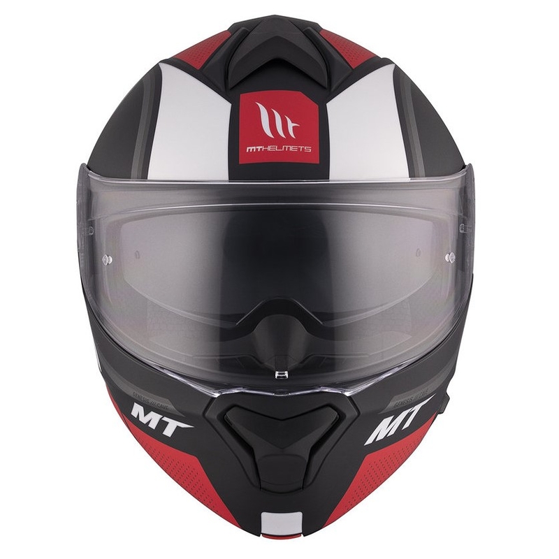 Cască de motocicletă flip-up MT Genesis SV Cave A5 negru-alb-roșu mat