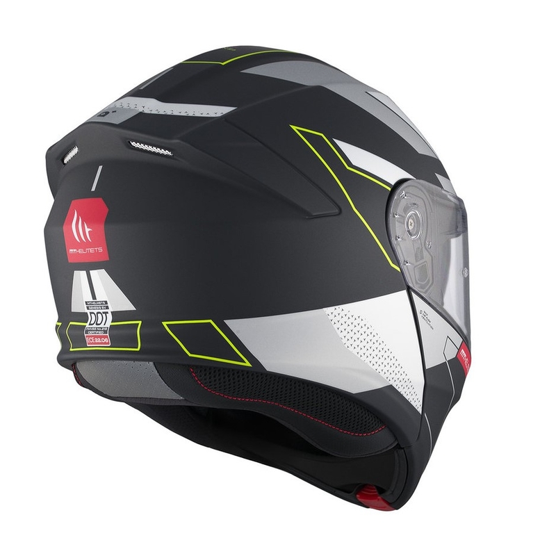 Cască de motocicletă flip-up MT Genesis SV Talo B2 negru-gri-galben fluo mat lichidare