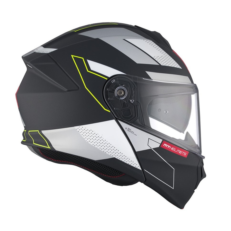 Cască de motocicletă flip-up MT Genesis SV Talo B2 negru-gri-galben fluo mat lichidare