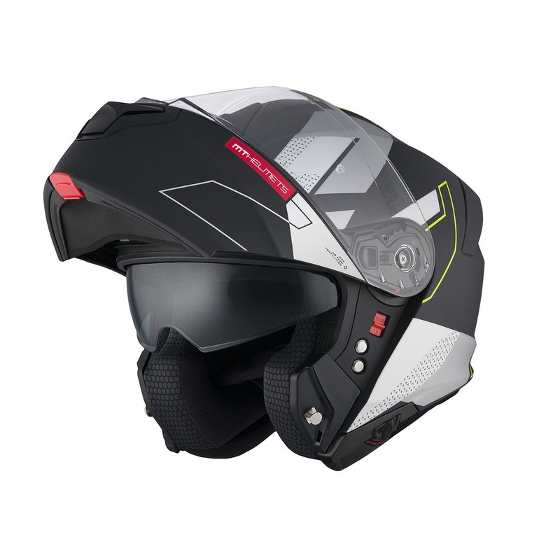 Cască de motocicletă flip-up MT Genesis SV Talo B2 negru-gri-galben fluo mat lichidare