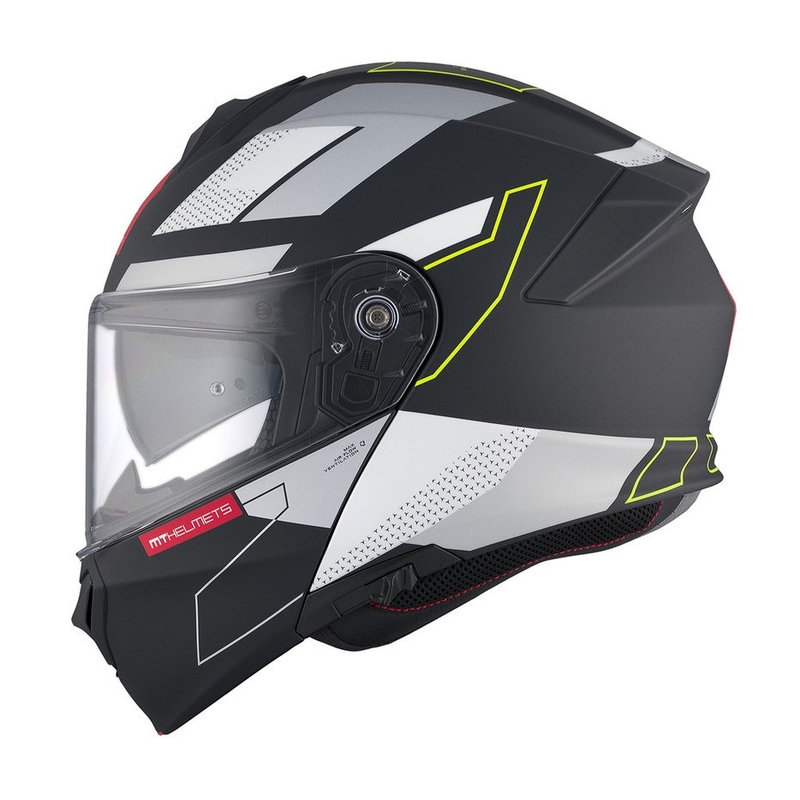 Cască de motocicletă flip-up MT Genesis SV Talo B2 negru-gri-galben fluo mat lichidare