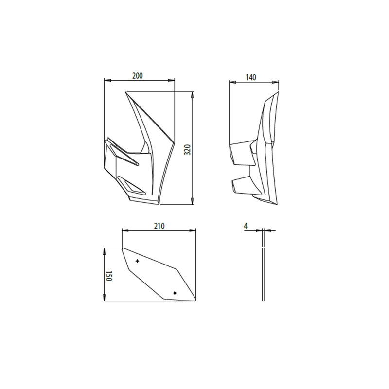 Side spoilers PUIG DOWNFORCE Negru