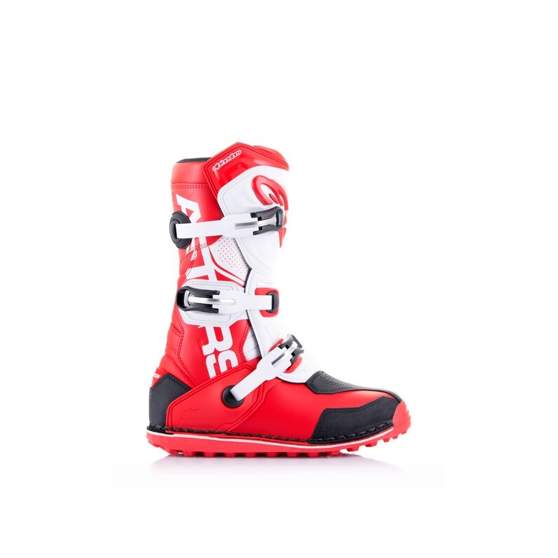 Cizme de motocicletă Alpinestars Tech Trial alb-roșu-negru