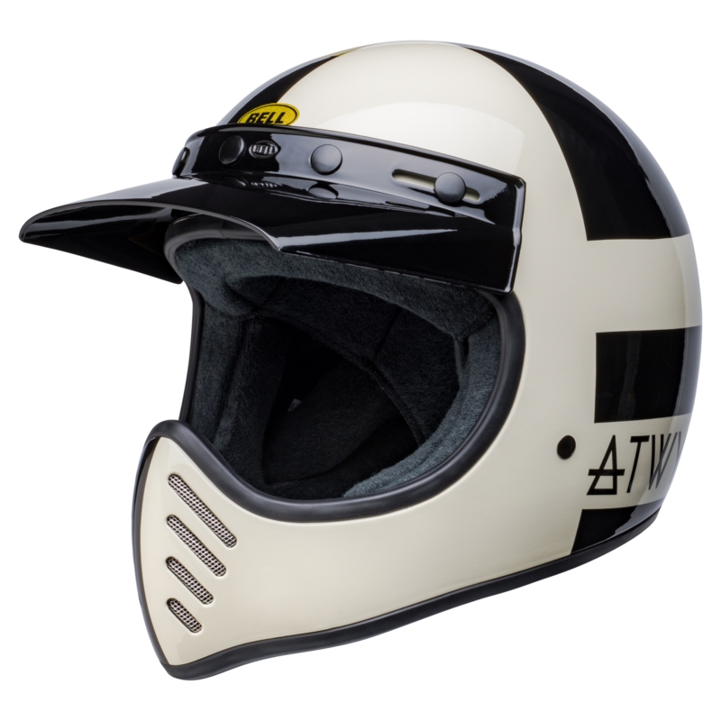Cască de motocicletă Bell Moto-3 Atwyld Orbit alb-negru