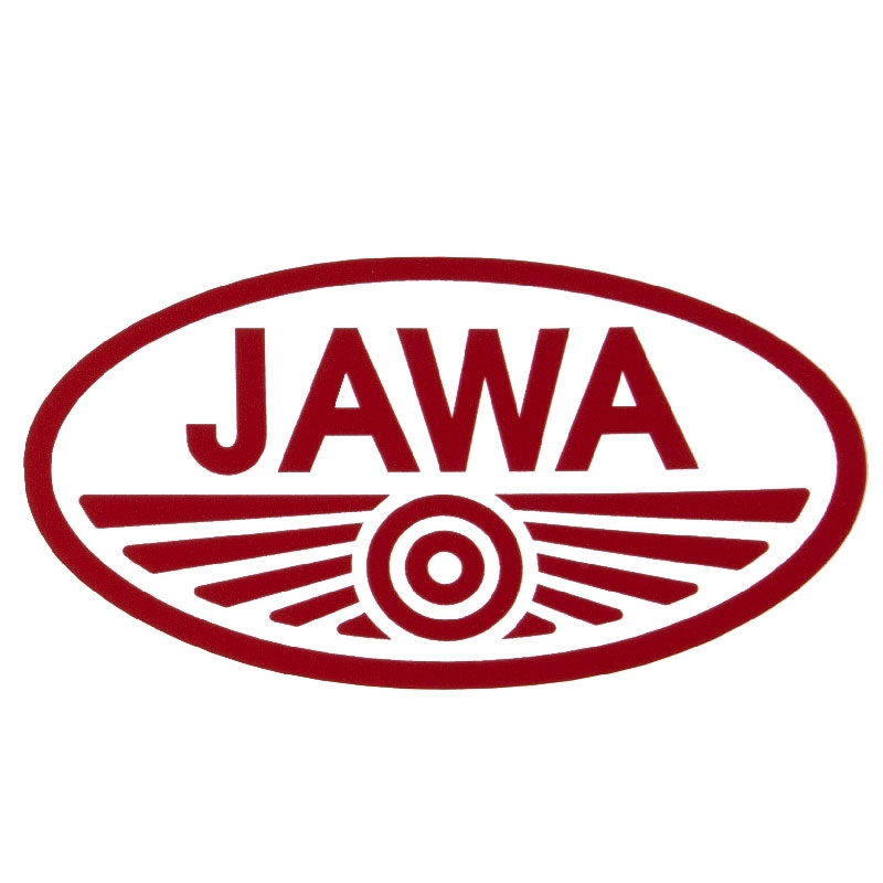 Autocolant JAWA cu margine roșie