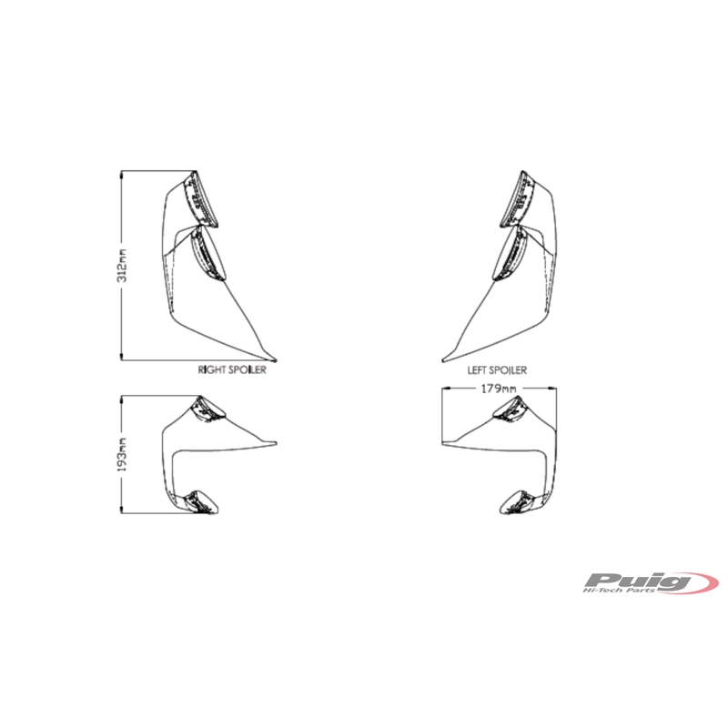 Frontal spoilers PUIG GP smoke