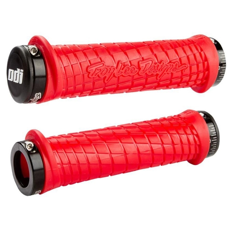 Manete ODI TROY LEE DESIGNS SIGNATURE ATV LOCK-ON roșu și negru