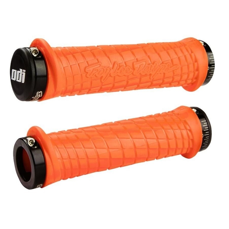 Manete ODI TROY LEE DESIGNS SIGNATURE ATV LOCK-ON portocaliu-negru