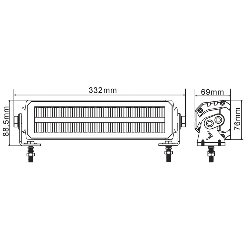 Rampă de lumină cu LED-uri SHARK LED LIGHT BAR EU HOMOLOGATED OSRAM 12", 60W