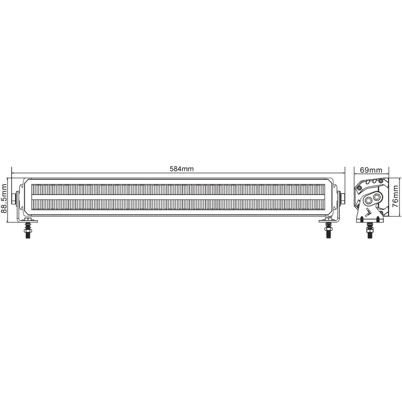 SHARK A CONDUS BARA DE LUMINĂ EU OMOLOGATĂ OSRAM 22", 108W
