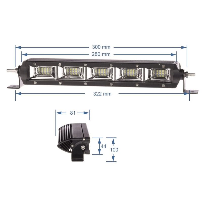 Rampă de lumină cu LED-uri SHARK LED LIGHT BAR , ETI LED, 11", 50W