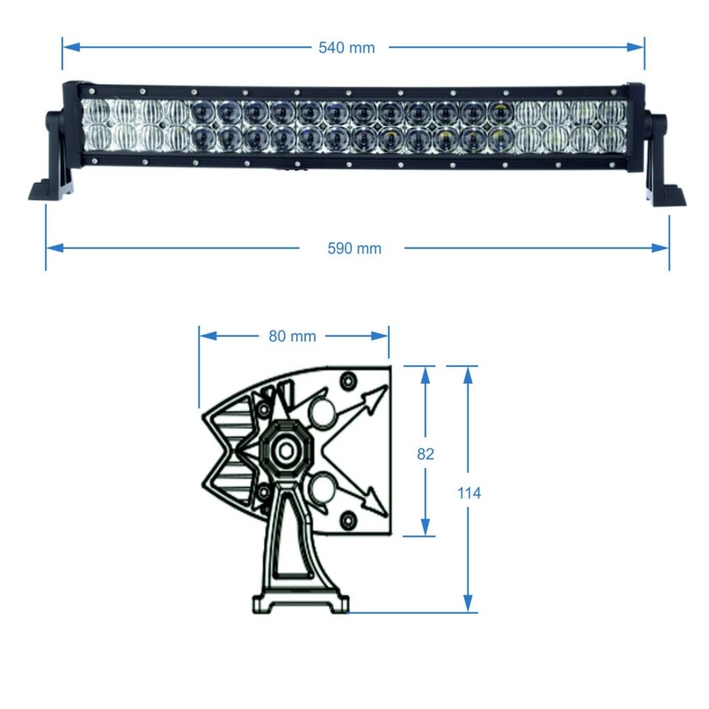 SHARK LED LIGHT BAR 20", CURBAT, 120W, R 560 MM - 5D
