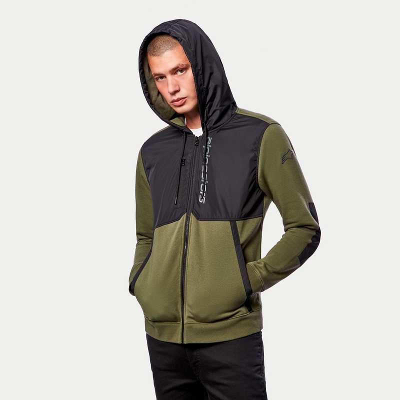 Alpinestars Aligned hanorac verde-negru cu glugă