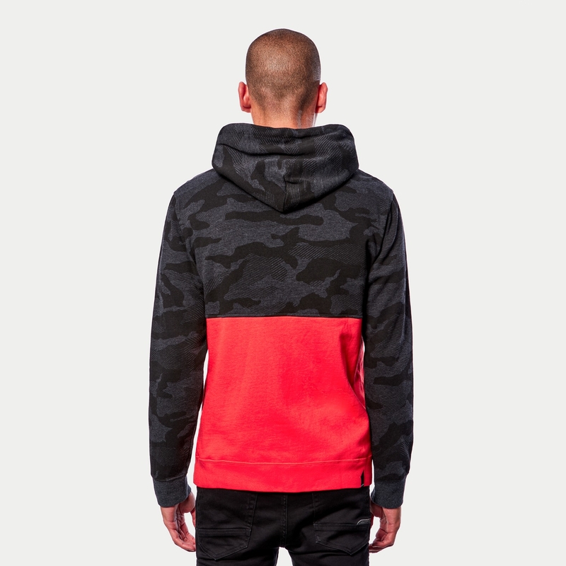 Alpinestars Camo Block Hoodie gri camo-roșu fluo