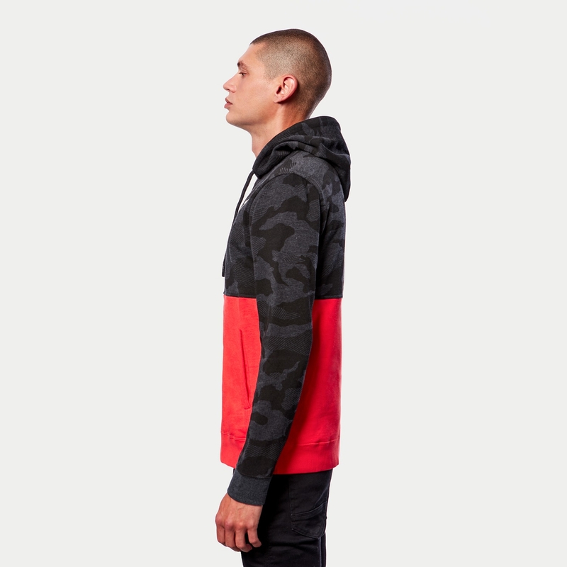 Alpinestars Camo Block Hoodie gri camo-roșu fluo
