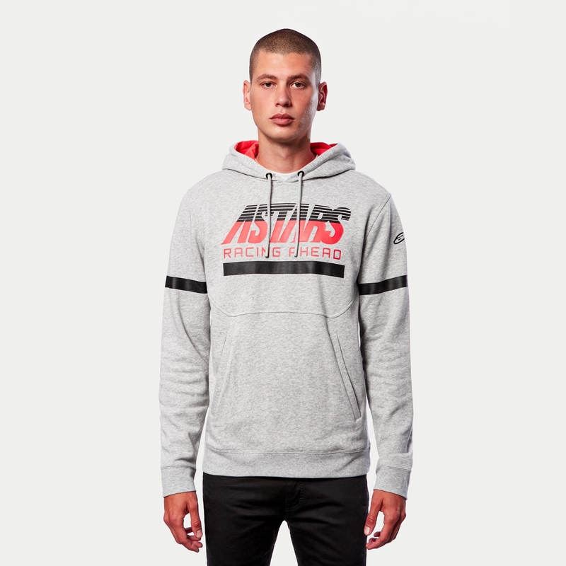Alpinestars Club Hoodie gri-negru-roșu-roșu