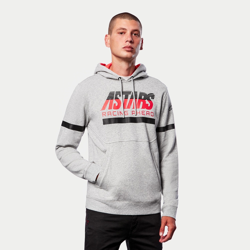 Alpinestars Club Hoodie gri-negru-roșu-roșu
