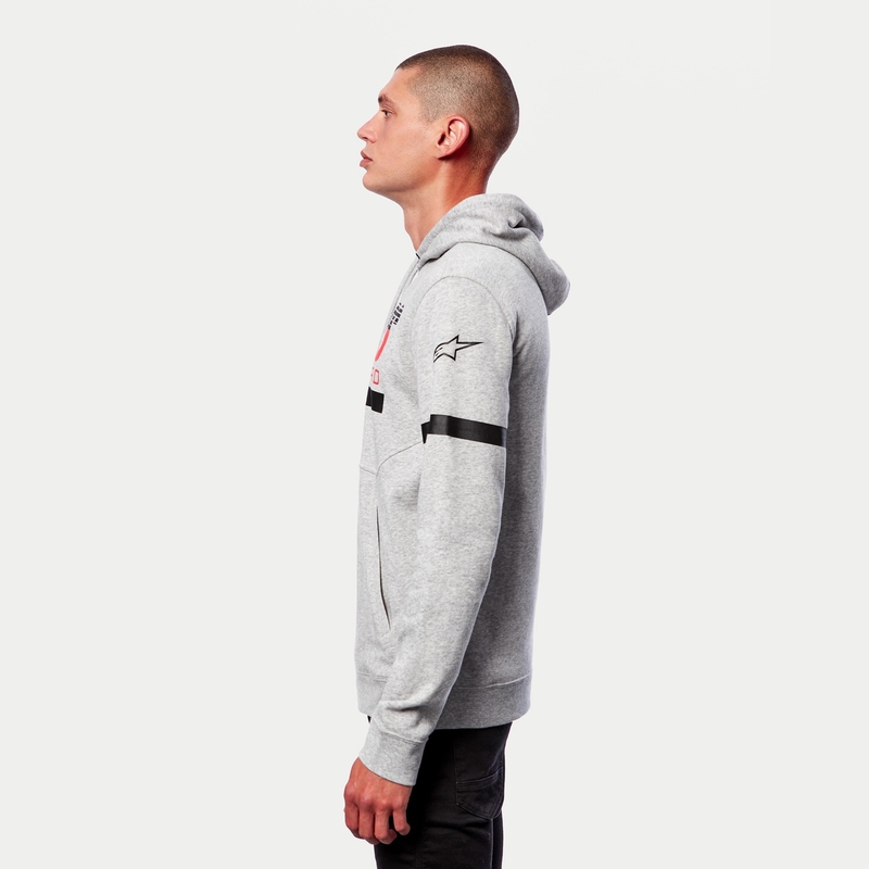 Alpinestars Club Hoodie gri-negru-roșu-roșu