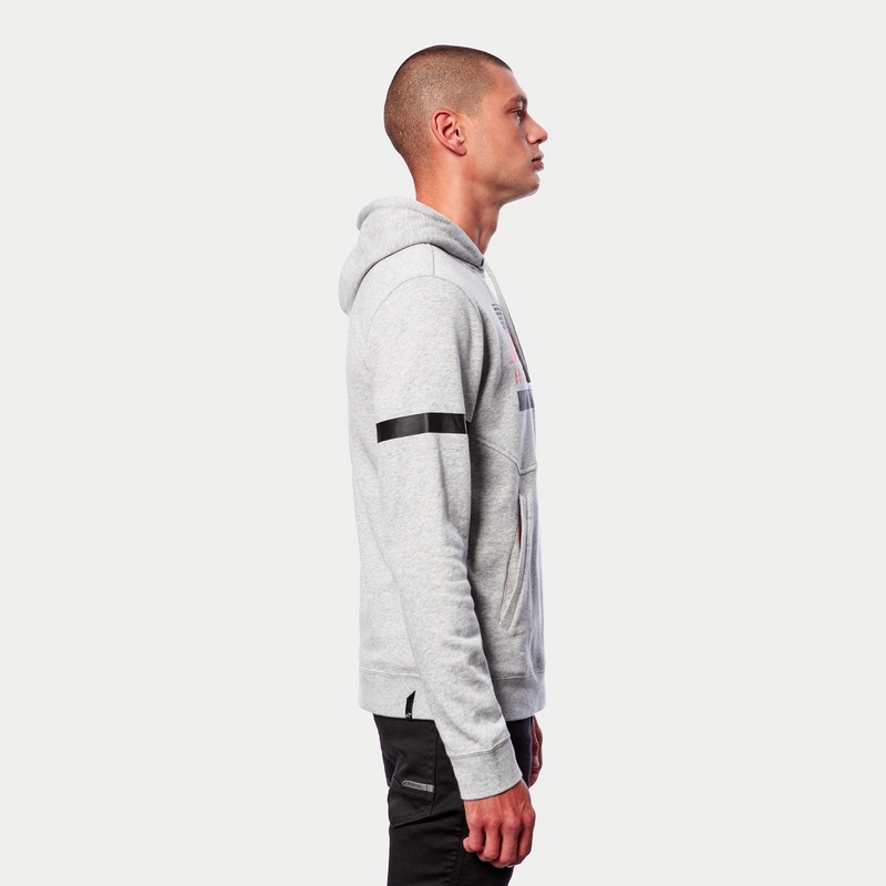 Alpinestars Club Hoodie gri-negru-roșu-roșu