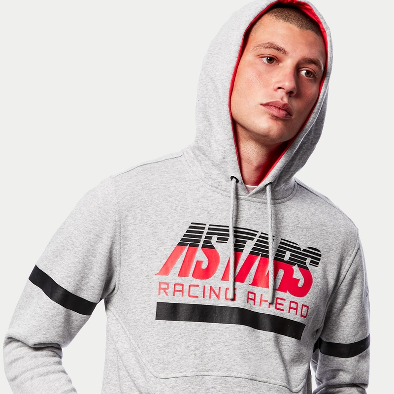 Alpinestars Club Hoodie gri-negru-roșu-roșu