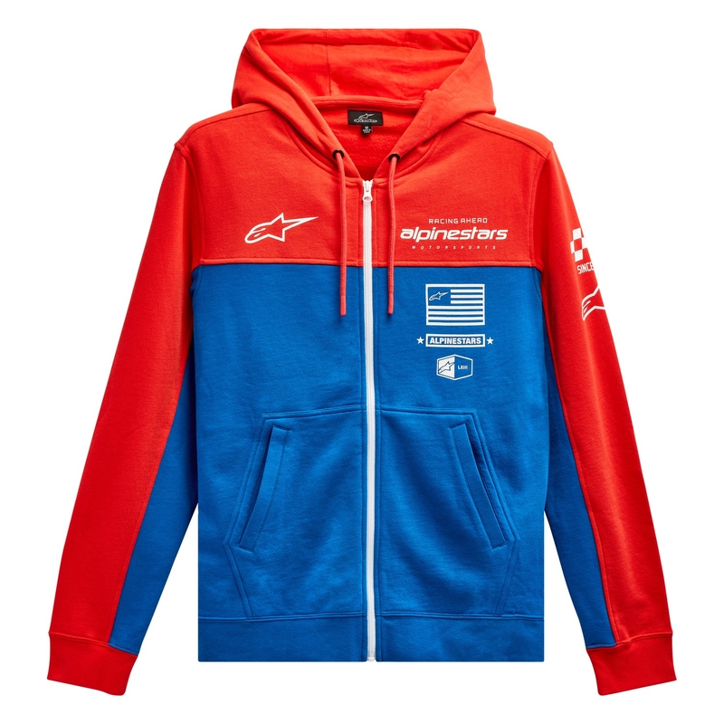 Alpinestars H Block Hoodie roșu-fluorescent-albastru deschis