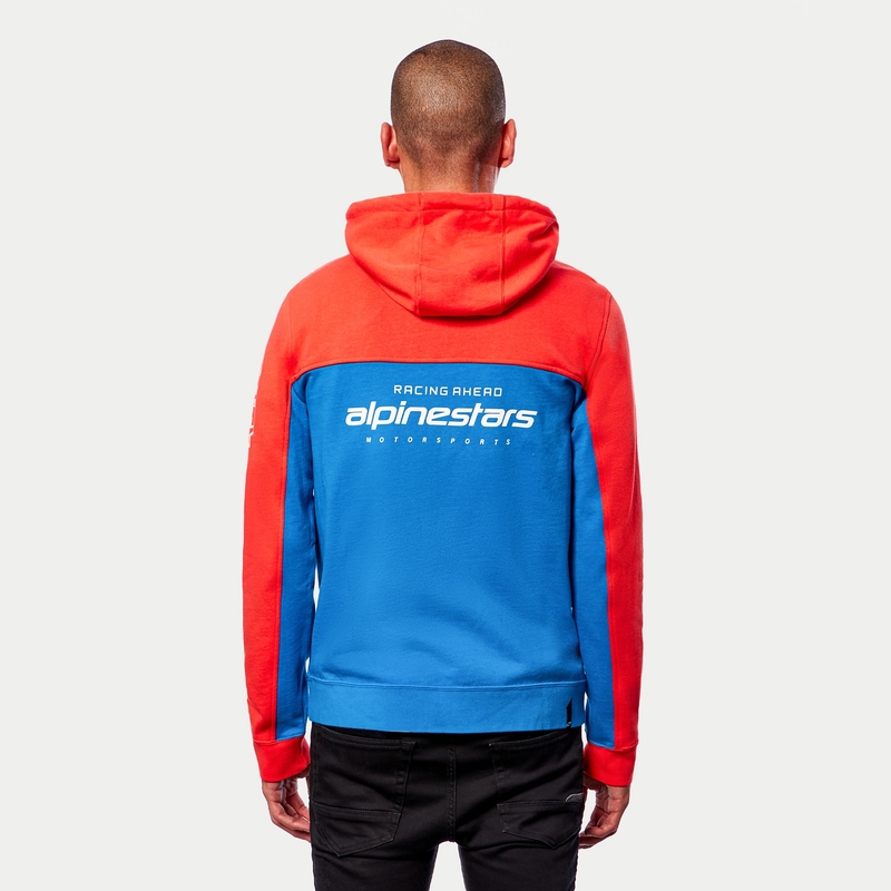 Alpinestars H Block Hoodie roșu-fluorescent-albastru deschis