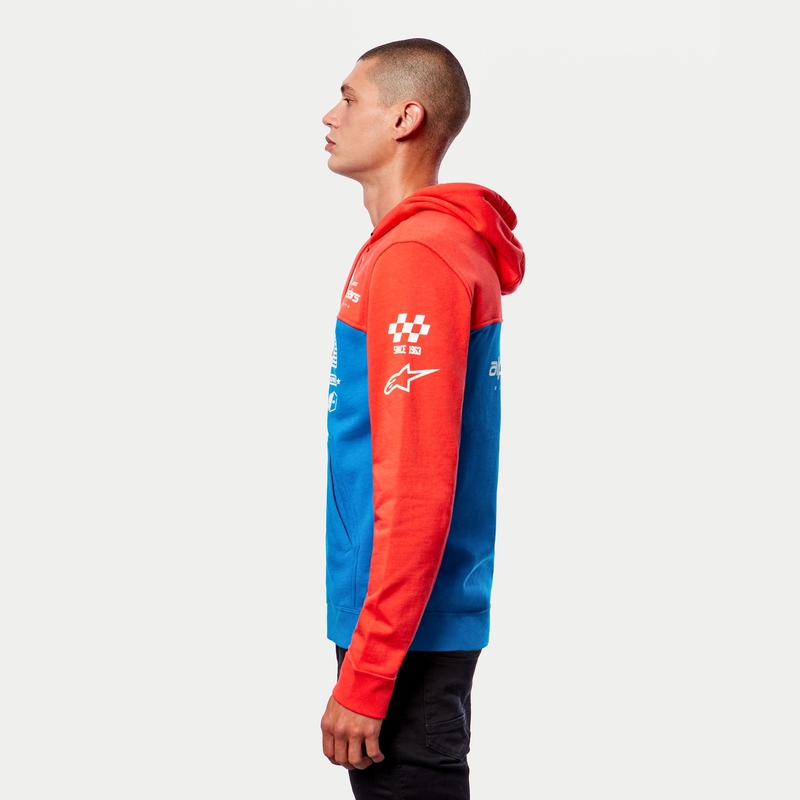 Alpinestars H Block Hoodie roșu-fluorescent-albastru deschis