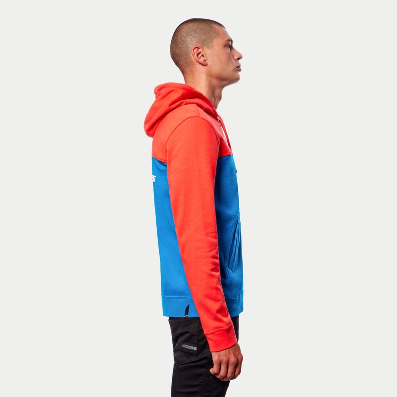 Alpinestars H Block Hoodie roșu-fluorescent-albastru deschis