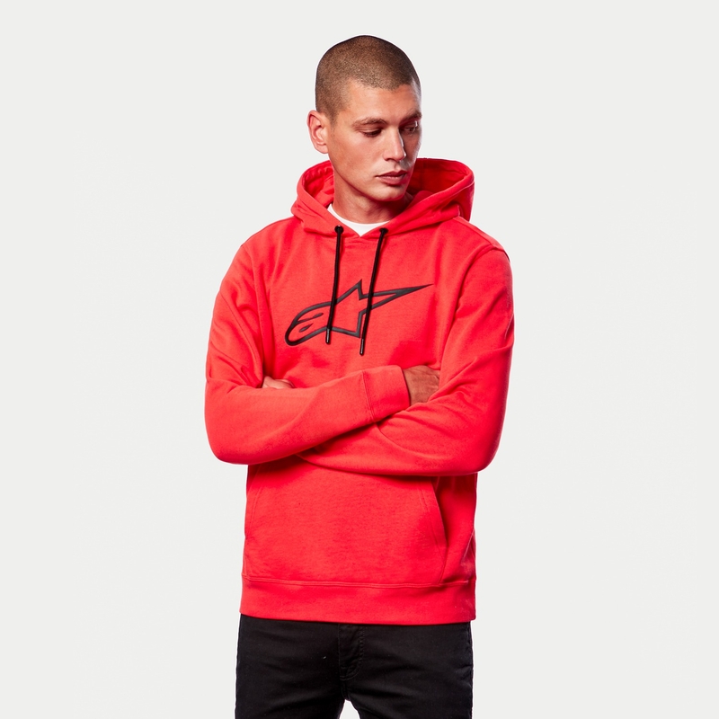 Alpinestars Ageless 2 Hoodie roșu fluo și negru
