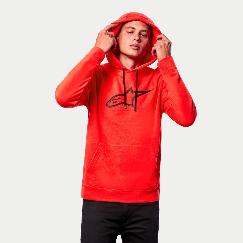 Alpinestars Ageless 2 Hoodie roșu fluo și negru