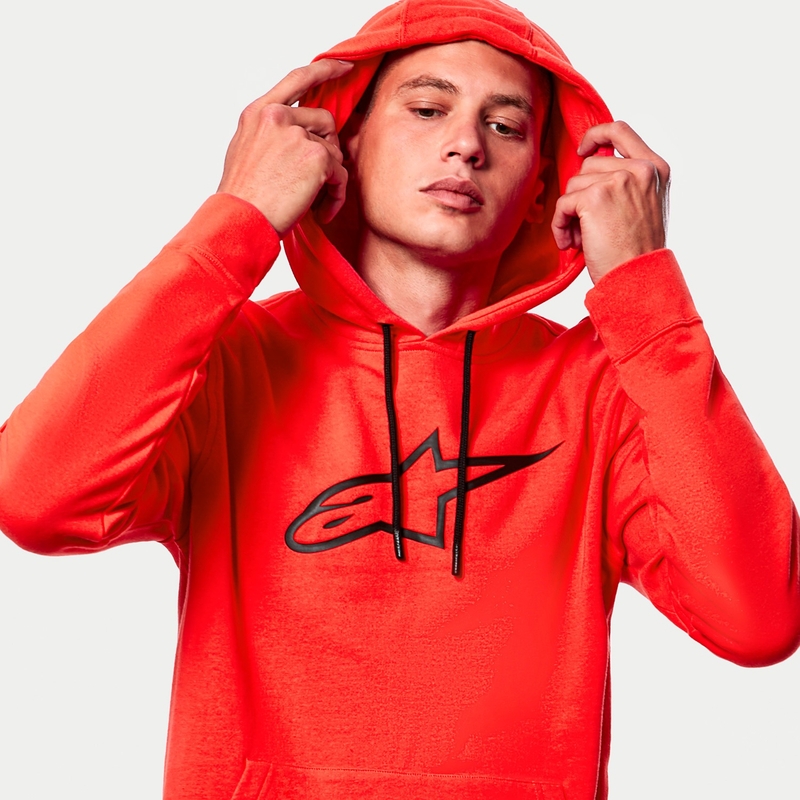 Alpinestars Ageless 2 Hoodie roșu fluo și negru