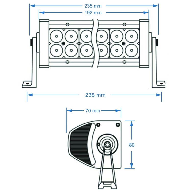 Rampă de lumină cu LED-uri SHARK LED LIGHT BAR 7,5", 6D, 36W