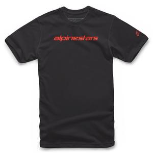 Alpinestars Linear Wordmark Tee negru și roșu fluo