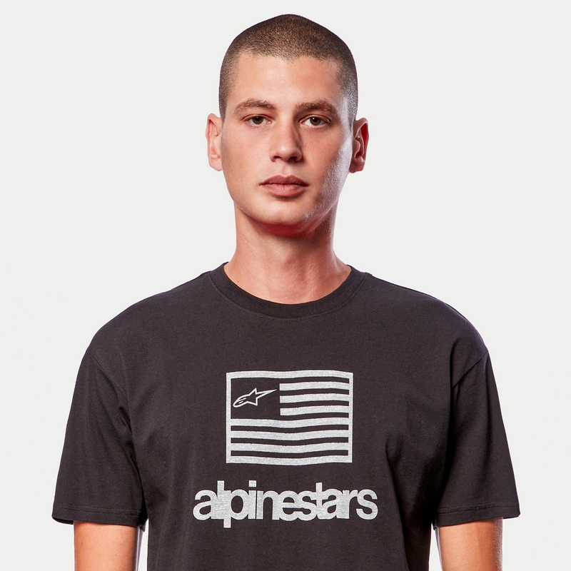 Alpinestars Flag Tee negru și alb