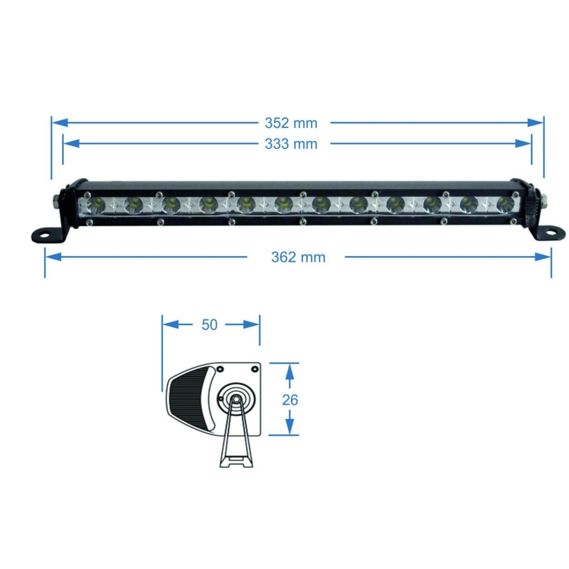 Rampă de lumină cu LED-uri SHARK LED LIGHT BAR 13", 36W