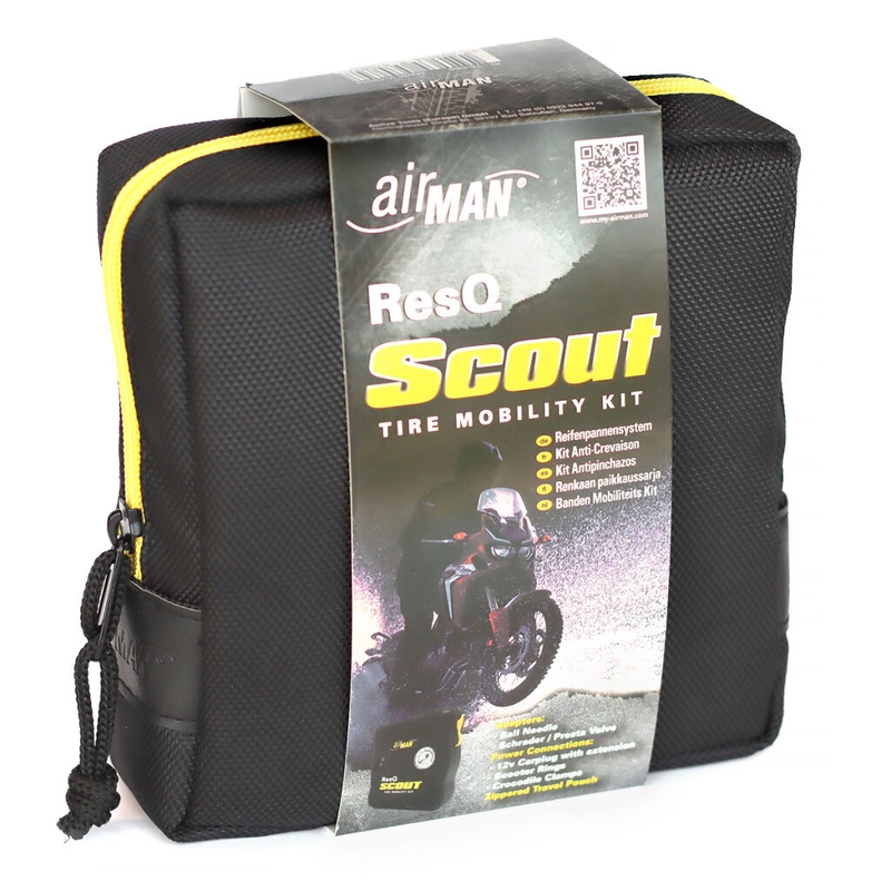 Kit de reparare a anvelopelor AirMan ResQ Scout cu compresor + 100ml de reumplere