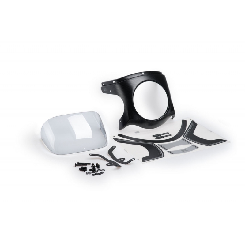 Parbriz universal PUIG SEMI-FAIRING carbon look transparent