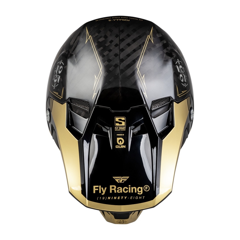 Casca motocross FLY Racing Formula S Carbon negru-auriu