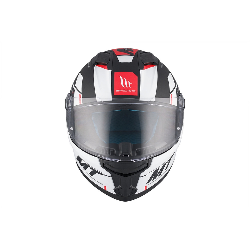 MT Stinger 2 Solid Zivze cască de motocicletă integrală alb-negru-roșu mată