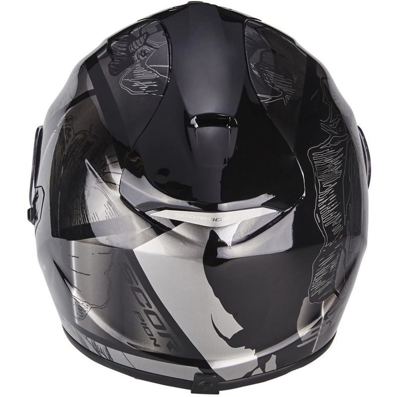 Cască de motocicletă integrală Scorpion Exo-1400 Air Patch negru-argintiu Vânzarea lichidare