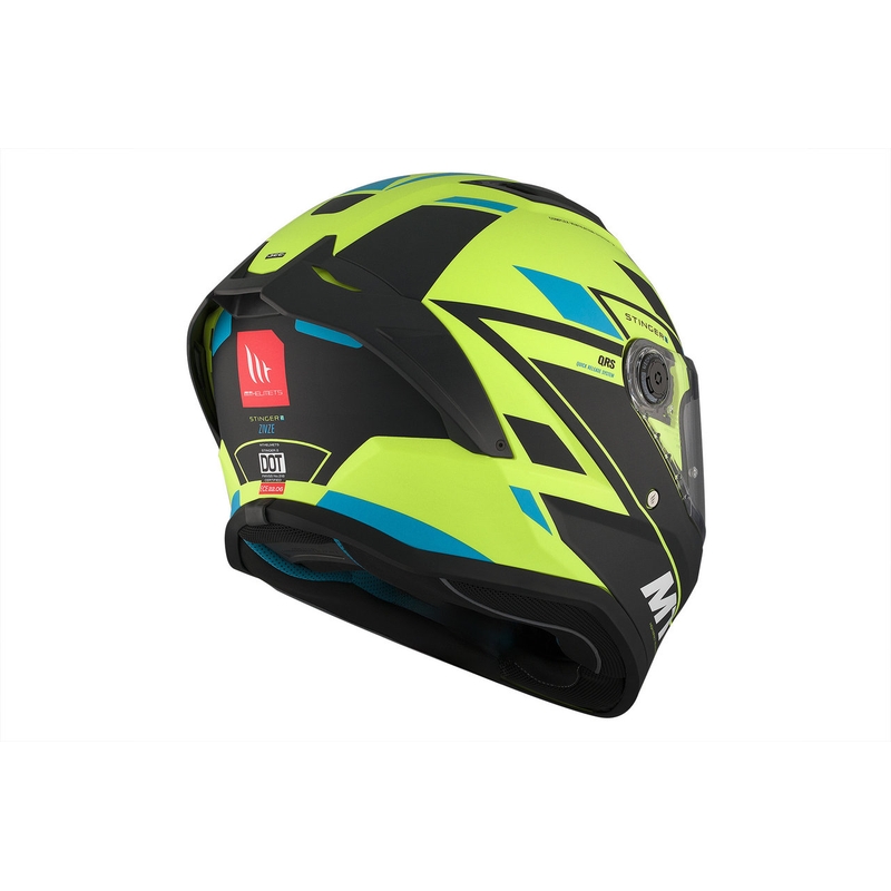 MT Stinger 2 Solid Zivze verde fluo-negru-albastru mat cască de motociclist integrală