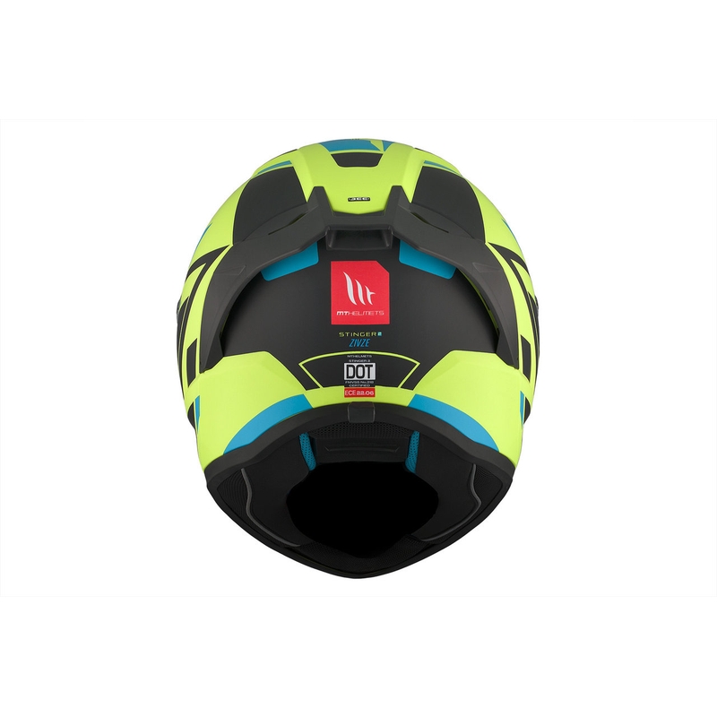 MT Stinger 2 Solid Zivze verde fluo-negru-albastru mat cască de motociclist integrală