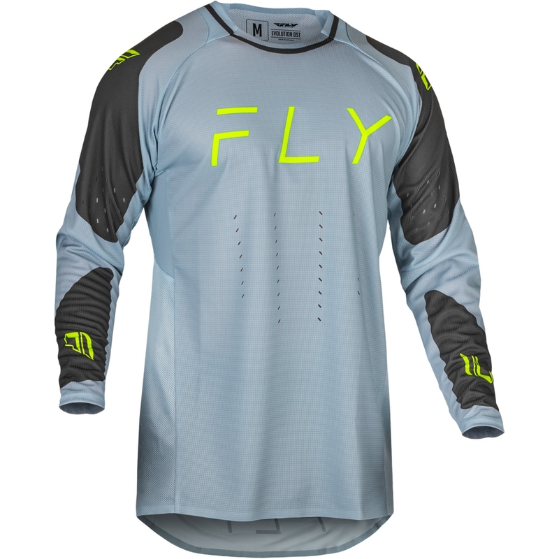 Tricou motocross FLY Racing Evolution DST gri-negru-verde fluo - reducere lichidare