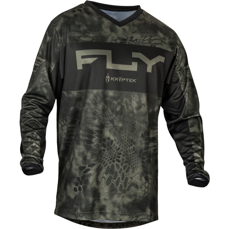 Tricou de motocros FLY Racing F-16 Kryptek 2024 gri-negru