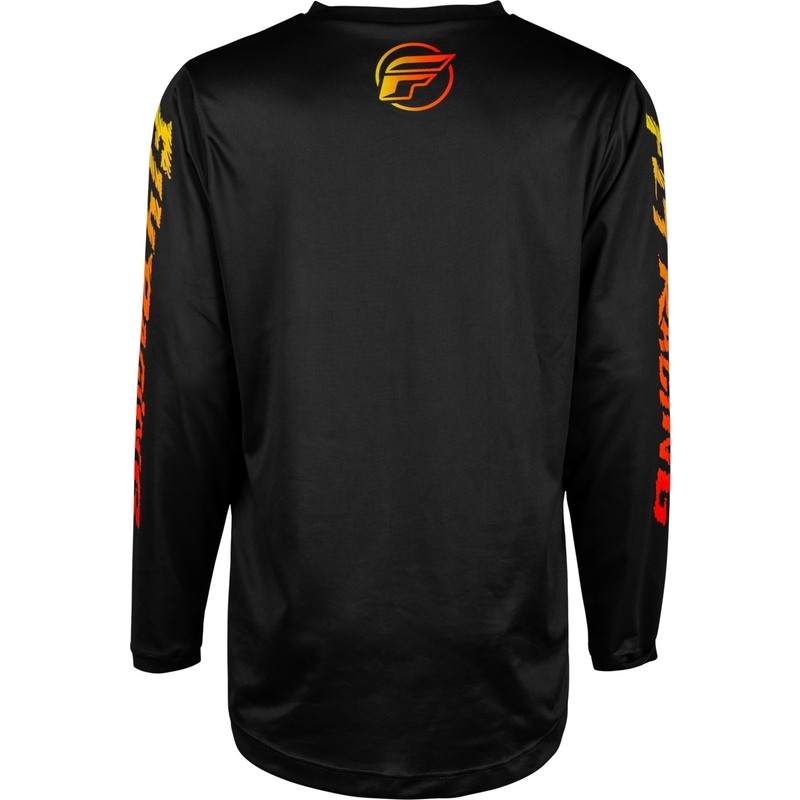 Tricoul de motocros pentru copii FLY Racing F-16 2024 negru-galben-portocaliu