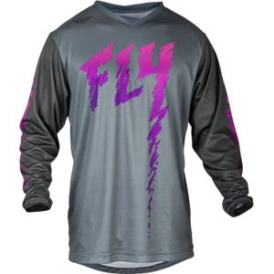 Tricou motocross pentru copii FLY Racing F-16 2024 gri-negru-roz